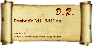 Dombrádi Róza névjegykártya